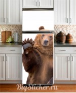Наклейка на холодильник Медведь Z007